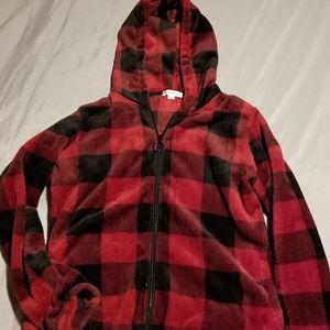 Warehouse One size small fuzzy zip up hoodie